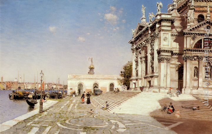 A View of Santa Maria della Salute, Venice painting - Martin Rico y Ortega A View of Santa Maria della Salute, Venice art painting